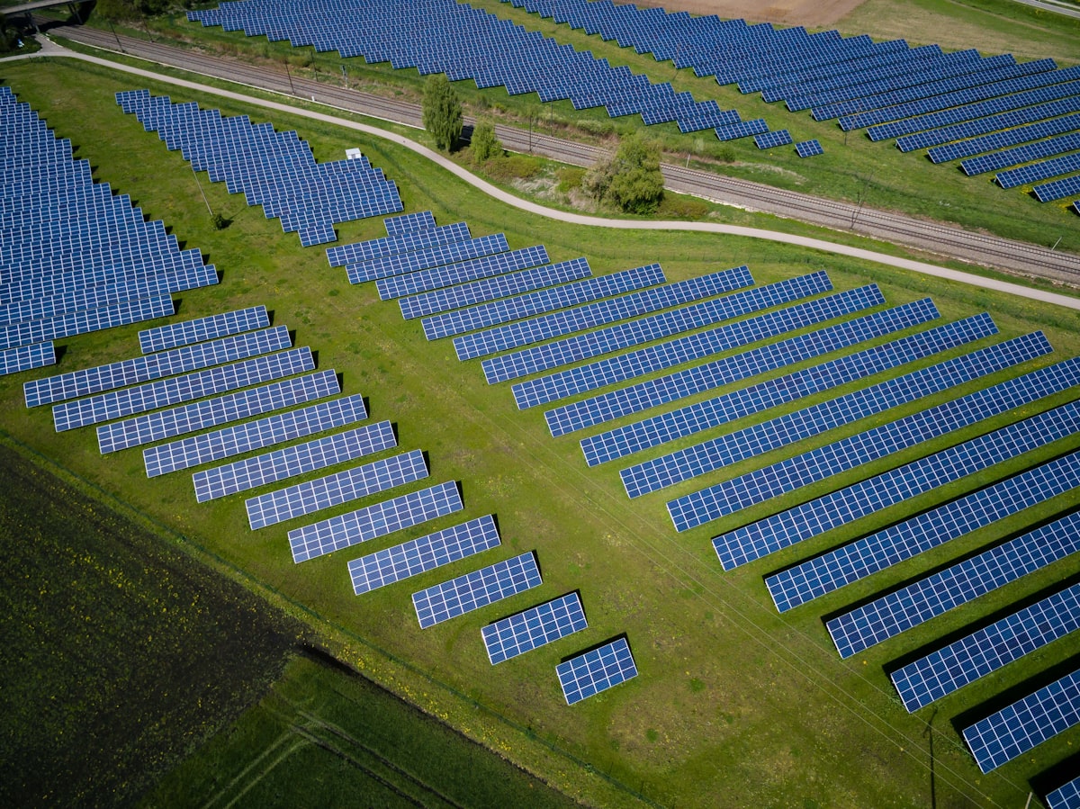 Field of photovoltaic solar panels on a plain in Andalusia